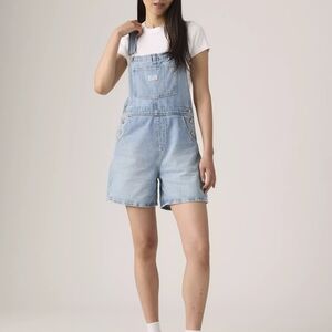 Levi's Women's Light Blue Denim Short Overalls